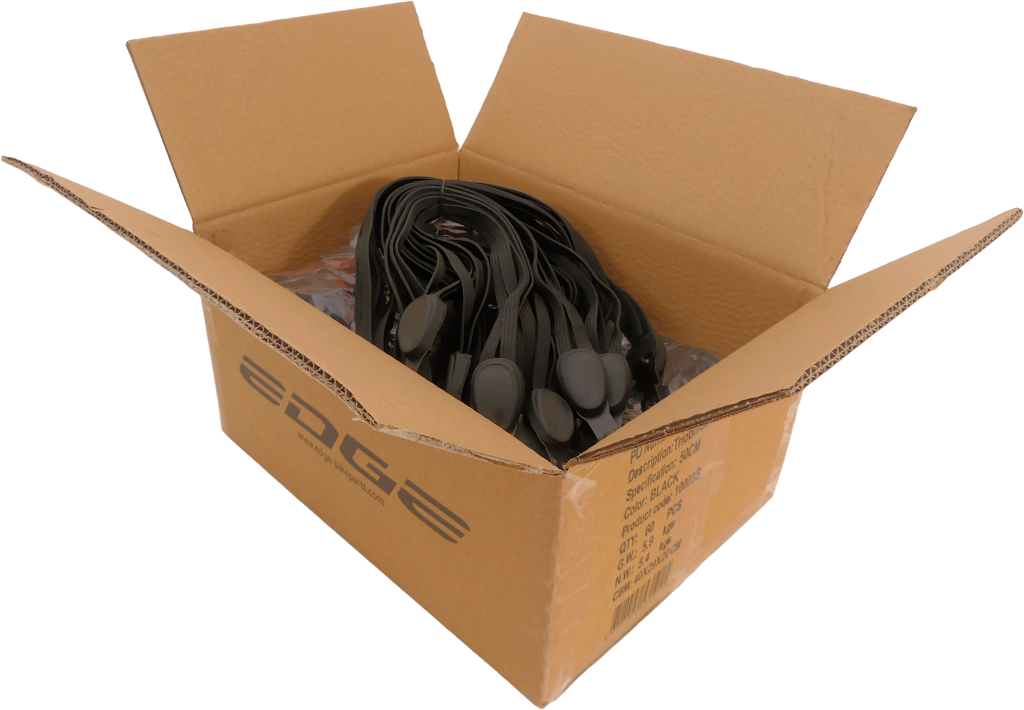 Bicycle straps Edge City - black - 60 pieces in workshop packaging