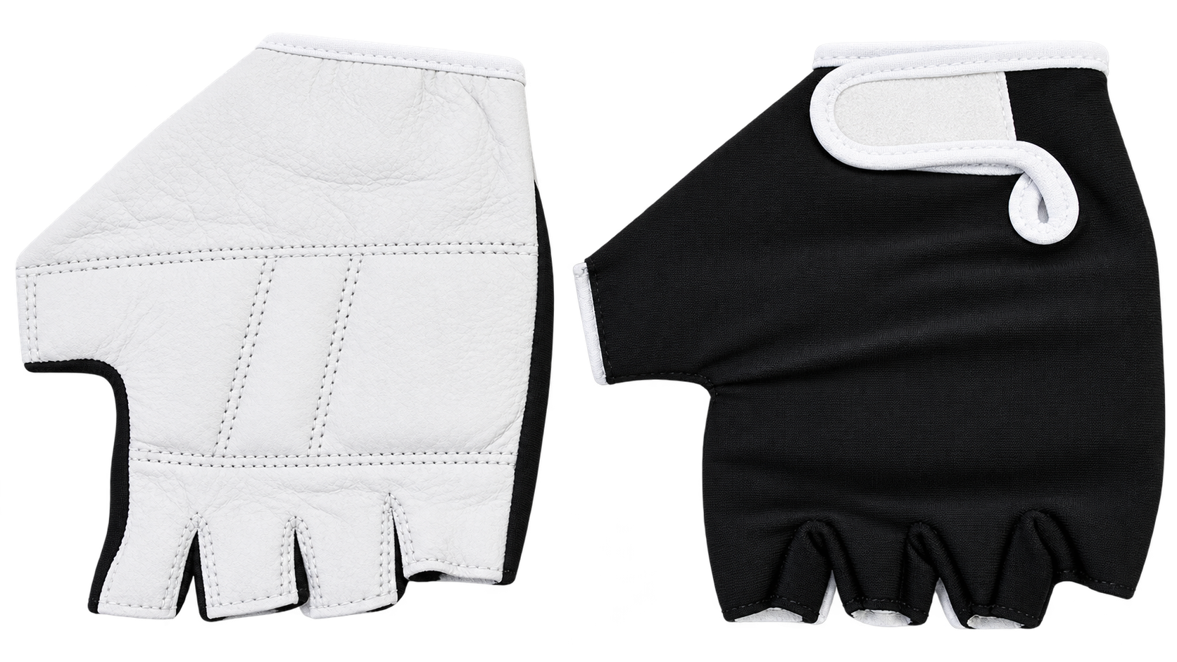 Fietshandschoenen Lycra maat XL - 1 paar - wit/zwart