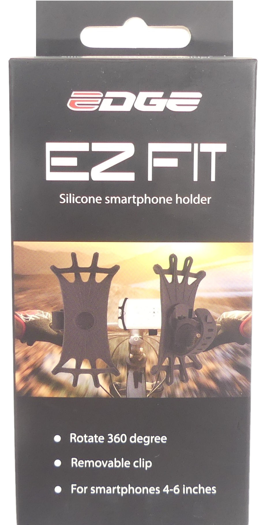 Telefoonhouder Edge EZ Fit - 360° - Siliconen - zwart