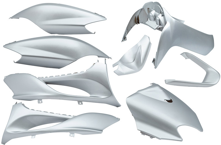 Edge Plaatset 9-delig voor yamaha jog r/ mbk machg - metallic zilver