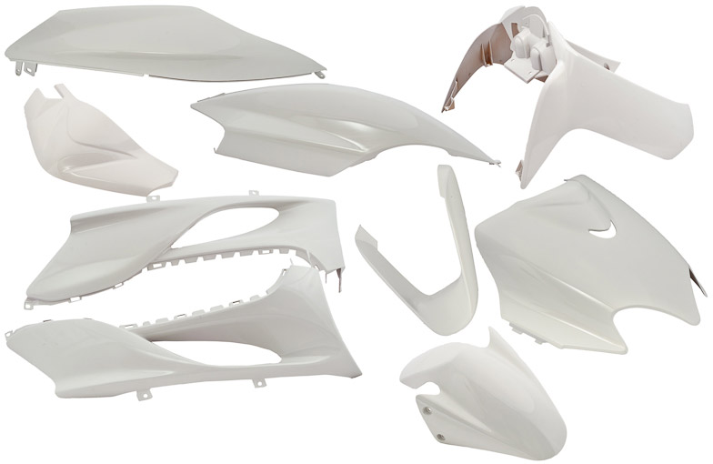 Edge Plaatset 9-delig voor yamaha jog r/ mbk machg - metallic wit