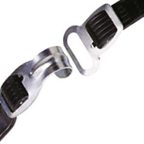 Bibia snelbinder met haak / oog 50 cm zwart