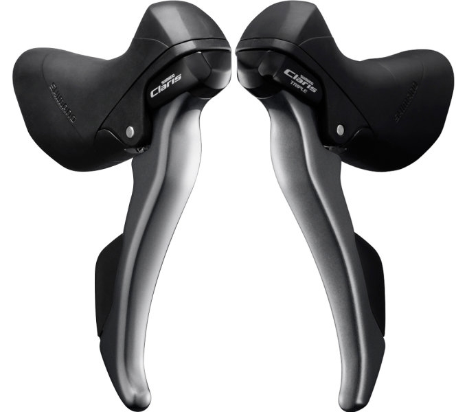 Shimano versteller-/remhendelset 3 x 8 speed claris st-r2000 grijs/zwart