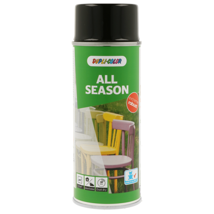 Spuitlak Dupli-Color RAL-9005 - 400 ml / all season / gitzwart, glans