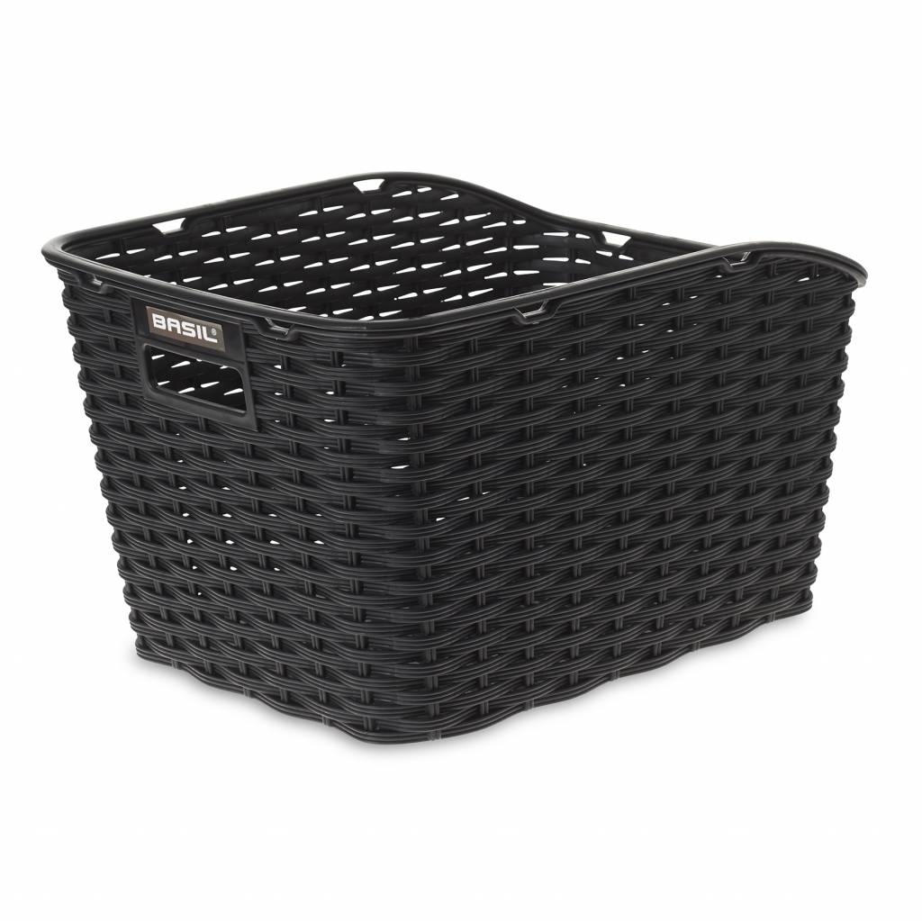 Basil weave wp - fietsmand - achterop - zwart