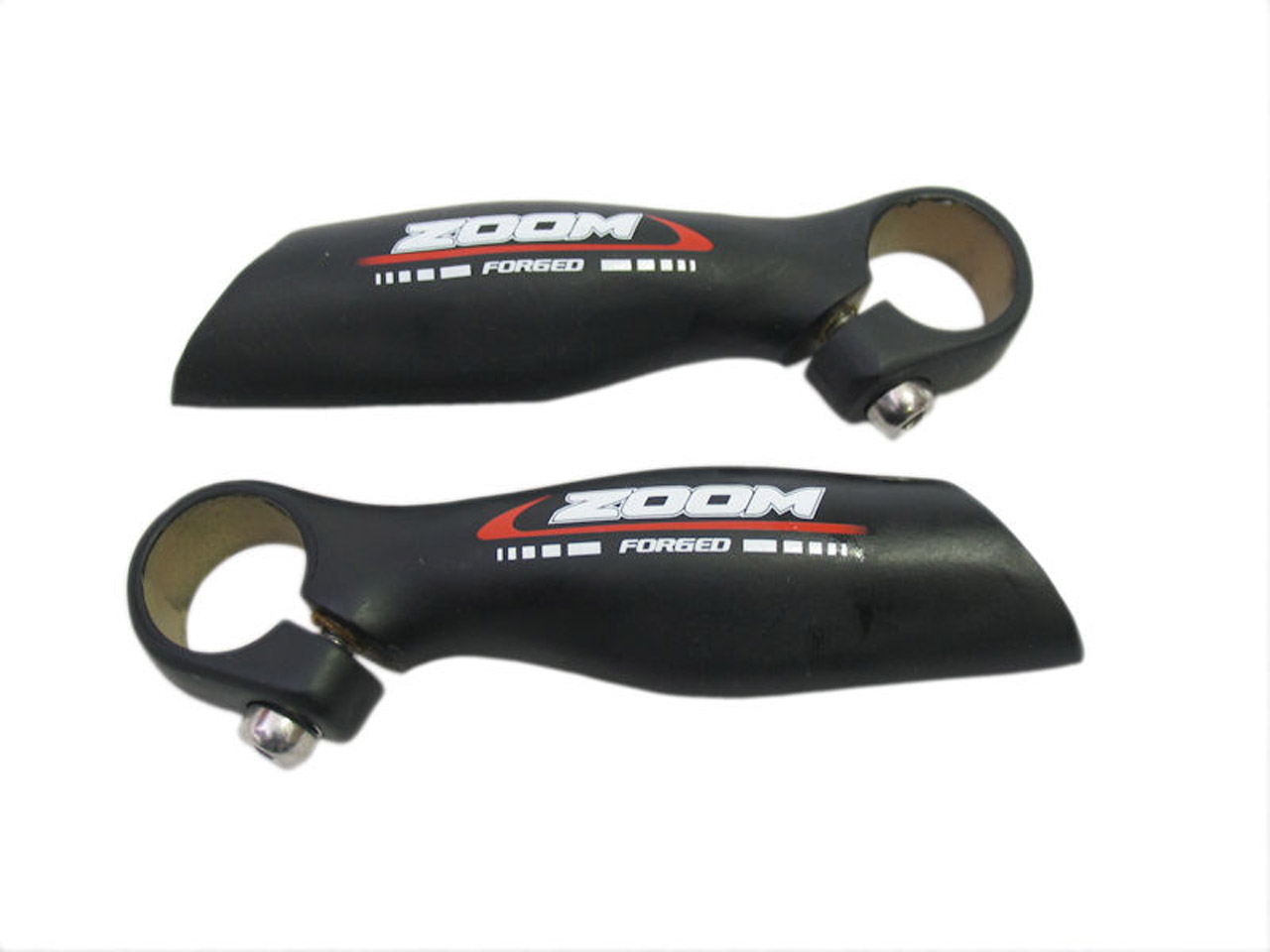 Zoom handvat bar-end - anatomische vorm - 1 set (2 bar ends) - 22,2 mm doorsnede - aluminium - 138 gr/paar - zwart