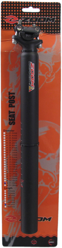 Zoom Zadelpen atb ø31,6mm / 350mm aluminium - zwart