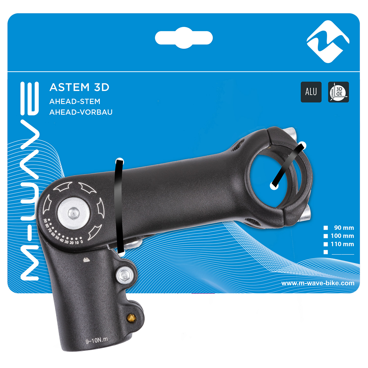 M-Wave stuurpen verstelbaar st-c2.1 90mm ahead 1 1/8" ø31.8mm zwart