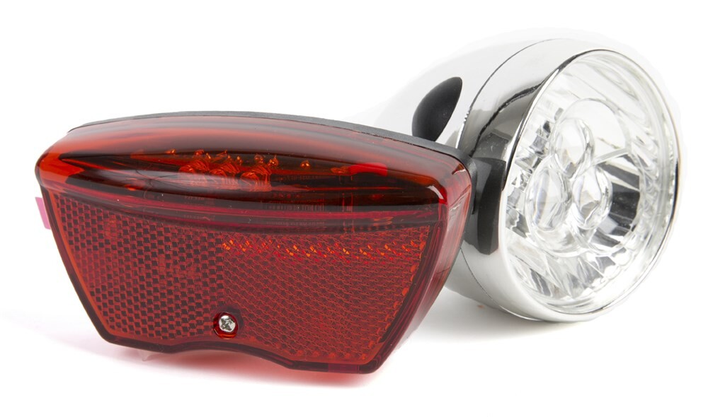 Ikzi Verlichtingset retro led batterij zilver/rood