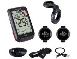 Compteur de vélo GPS Sigma ROX 4.0 GPS HR + CADENCE set avec support de guidon Overclamp Butler - noir