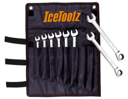 Icetoolz Steek-/Ring-/Ratelsleutelset 8-15mm - Zwart