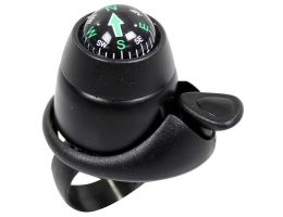 Bicycle bell Widek with built-in compass - black 