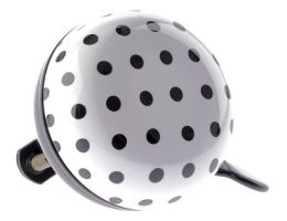 Bicycle bell  Ding-Dong NietVerkeerd Dots ø60 mm - white with black dots