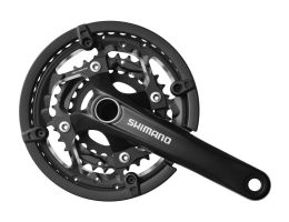 Chainwheel set 3 x 10-speed Shimano Trekking FC-T551 with 175mm crankarm 44-32-24T - with BB52 - black 