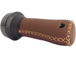 Handle grip for left Gazelle Aero 100 mm with rotanting bell - brown leather