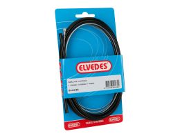 Rear brake cable set Elvedes 1700mm / 2250mm galvanised with 2 nipples - black (blister)