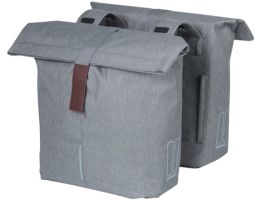 Double bicycle bag Basil City 28 to 32 liters 30 x 18 x 49 cm - grey melee 