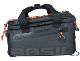 Sacoche vélo pour porte-bagage arrière Basil Miles Tarpaulin 7 litres 32 x 20 x 20 cm - noir/orange 