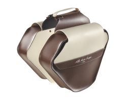 Double bicycle bag Monte Grappa Fashion leather - brown//creme