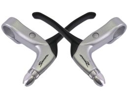 Pair of levers Saccon for rollerbrake - 4 fingers - satin/ matte black 