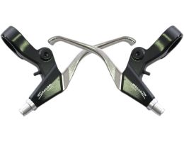 Pair of levers Saccon for V-brake - 3 fingers - black/silver