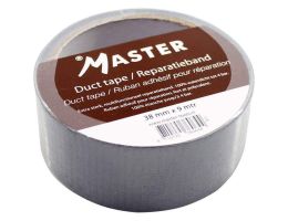 Duct tape/reparatieband Master 9m x 38mm - grijs