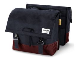 Recycled double bicycle bag Urban Proof 40 liters - burgundy red/grey