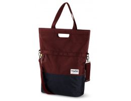 Recycled shopper bicycle bag Urban Proof 20 liters - burgundy red/grey