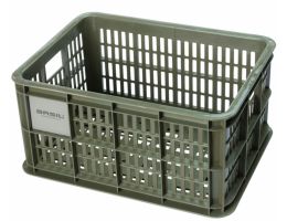 Recycled bicycle crate Basil Crate S 17.5 liters 29 x 39 x 20 cm - moss green 