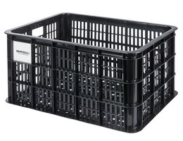 Recycled bicycle crate Basil Crate MIK L 40,0 liters 39 x 49 x 28 cm - black