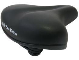 Bicycle saddle Selle San Remo Citybike with elastomer suspension and corner protection - black 