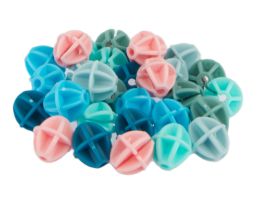 Perles colorées de plastique de vélo PexKids "boules" assorties de 6 couleurs (30 pièces sur carte)